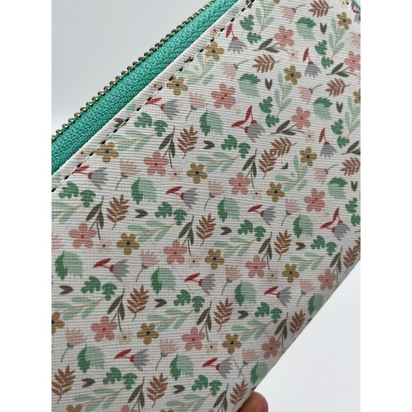 womens wallet teal and White floral print. by Heimish Atlantic Fashion. - Picture 4 of 11